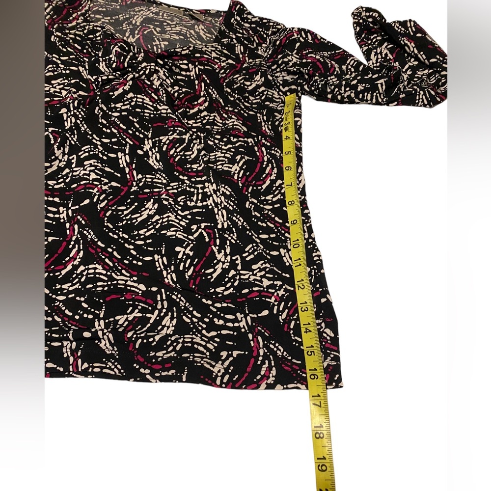 Chicos Blouse Size 1 US Medium Top Stretch Jersey Knit Long Sleeves Shirt - Picture 7 of 15
